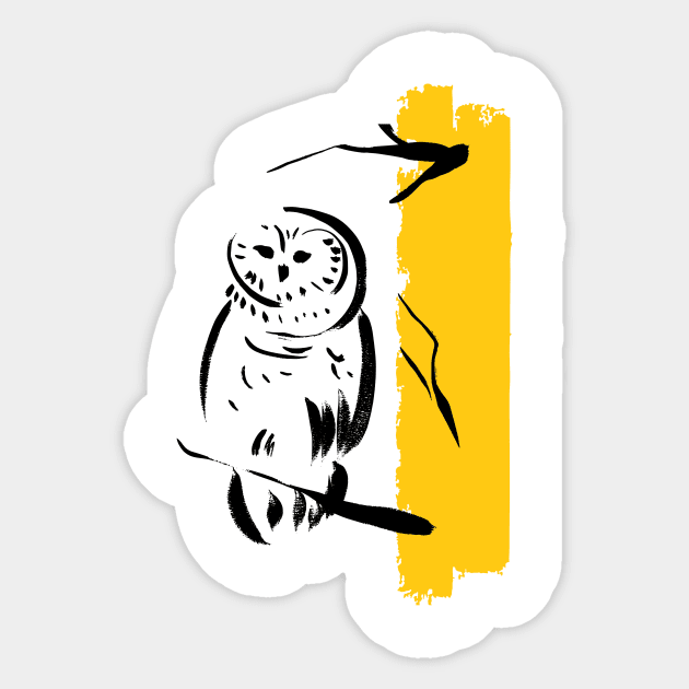 Brush Owl Sticker by SWON Design